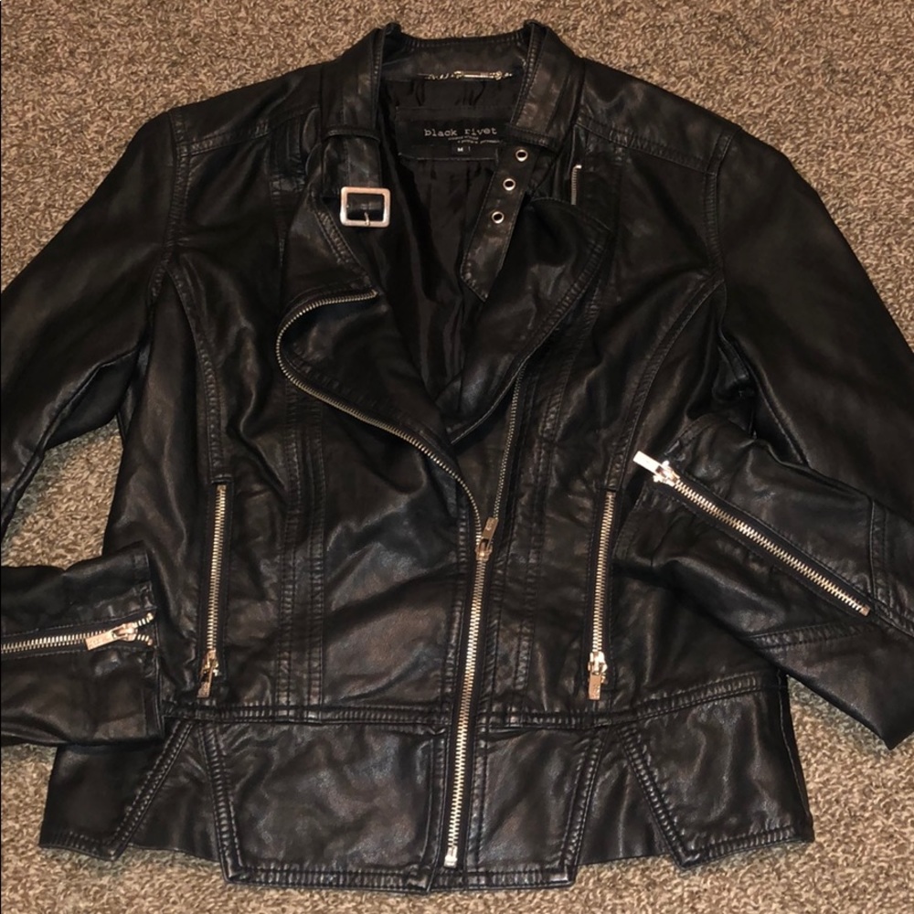 Black leather jacket